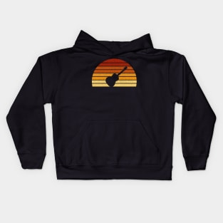 Vintage Sunset Acoustic Guitar Gift For Guitarists Kids Hoodie